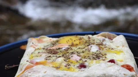 Outdoor cooking. Stock Footage 255463691
