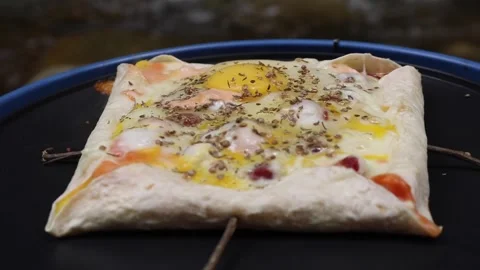 Outdoor cooking. Stock Footage 255463701