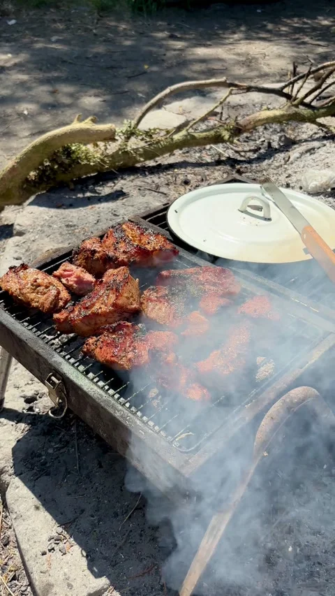 Outdoor Cooking at Nature Stock Footage 316258772