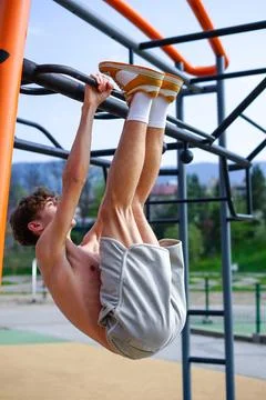 Outdoor Core Strength Training Stock Photos