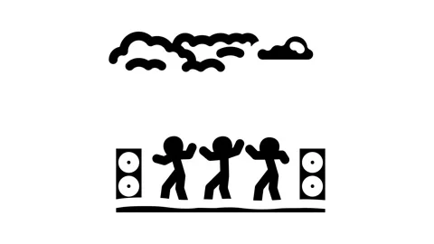 Outdoor dance summer spend time glyph icon animation Stock Footage 326730659