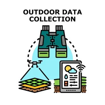 Outdoor data collection and geographic information system concept Stock Illustration