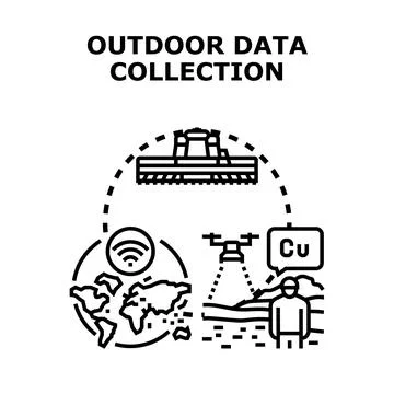 Outdoor data collection using technology and smart farming Stock Illustration