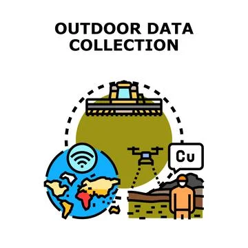 Outdoor data collection using technology and smart farming Stock Illustration