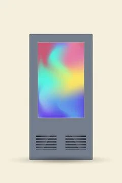 An outdoor digital LED screen mock up in Stand Signage LED Display. A LED d.. Stock Illustration