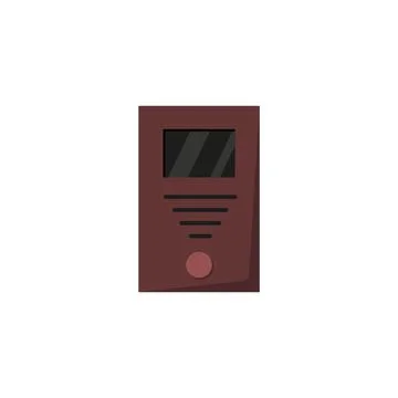 Outdoor door intercom, button bell and microphone for access in premise. Stock Illustration