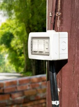 Outdoor electric switch Stock Photos