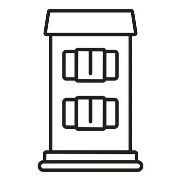 Outdoor electrical panel box line art icon Stock Illustration
