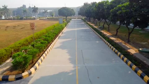 Outdoor empty corridor in at office garden Stock Footage 219716798