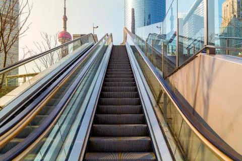 Outdoor escalator Stock Photos