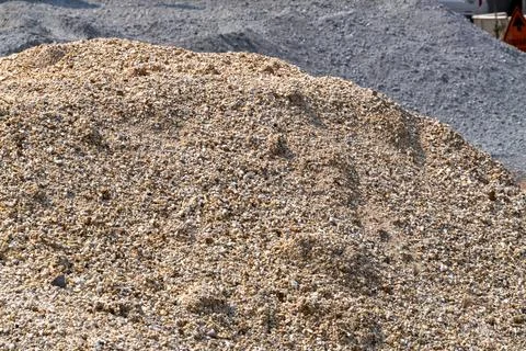Outdoor excavation process for construction materials in close-up industria.. Stock Photos