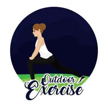 Outdoor exercise poster Stock Illustration