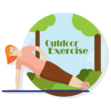 Outdoor exercise poster Stock Illustration
