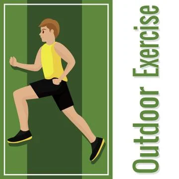 Outdoor exercise poster Stock Illustration