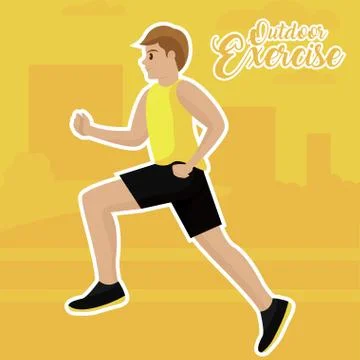 Outdoor exercise poster Stock Illustration