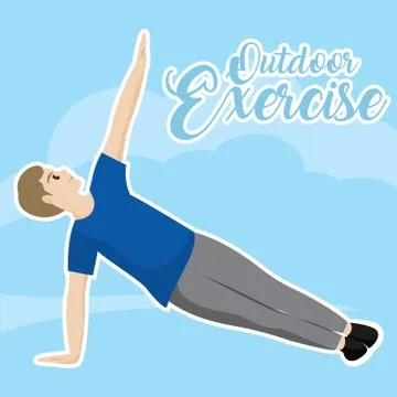 Outdoor exercise poster Stock Illustration