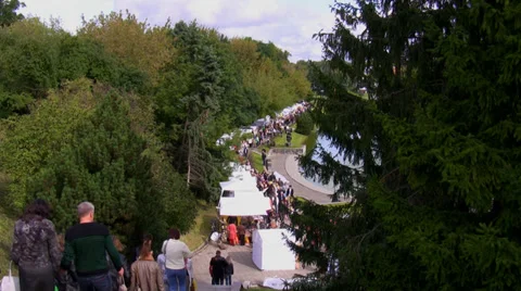 Outdoor fair on a lakeside 库存影片 27226847