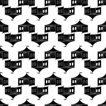 Outdoor festive tent pattern seamless vector Stock Illustration