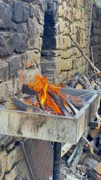 Outdoor fire pit Stock Photos