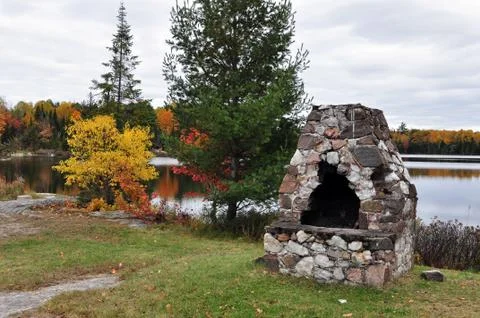 Outdoor fireplace Stock Photos