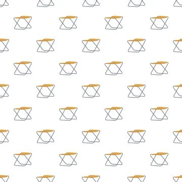Outdoor folding camping stools creating a seamless pattern Illustrazione stock