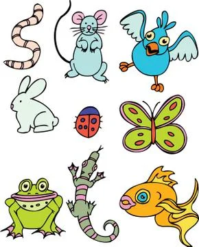 Outdoor forest animals Stock Illustration