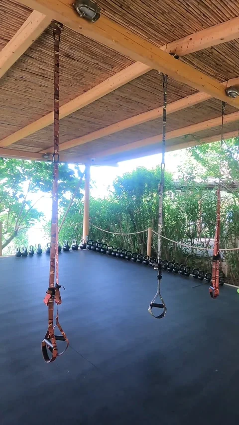Outdoor Functional Training Gym Surrounded by Nature – Kefalonia Greece 스톡 동영상 332110177