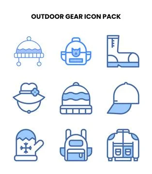 Outdoor Gear Two Colour Graphics Icons Pack Stock Illustration