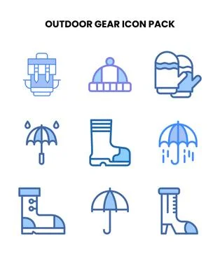 Outdoor Gear Two Colour Set Icons Pack Stock Illustration