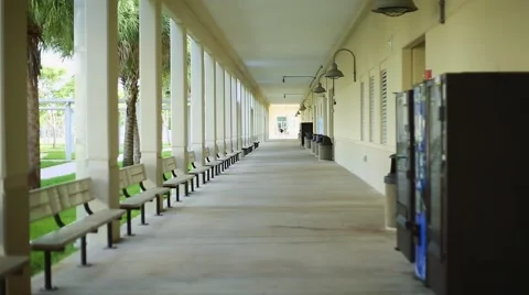 Outdoor Hallway at a School Stock Footage 55021210