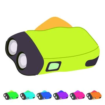 Outdoor hand crank flashlight vector cartoon graphic Stock Illustration