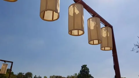 Outdoor hanging lamp Stockbeeldmateriaal 296691833