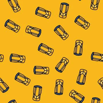 Outdoor hiking backpack vector seamless pattern Illustrazione stock