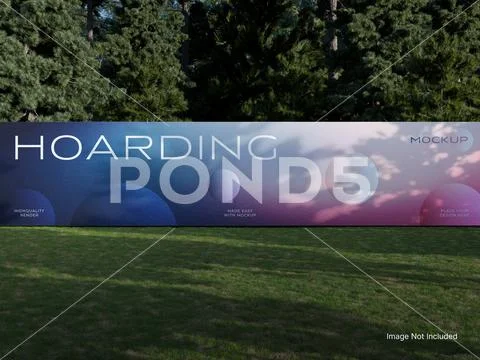 Outdoor Hoarding Banner Mockup PSD Template