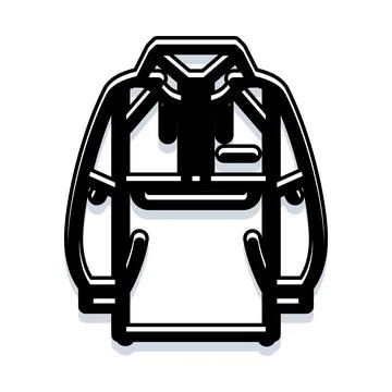 Outdoor hooded jacket vector line art drawing Illustrazione stock