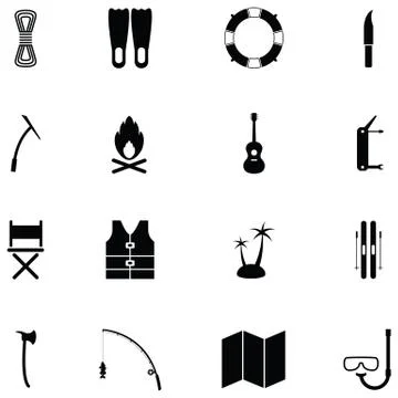 Outdoor icon set Stock Illustration