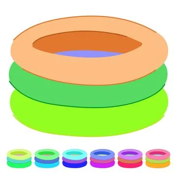 Outdoor inflatable swimming pool vector cartoon graphic Stock Illustration