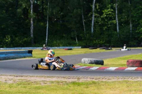 Outdoor karting game Stock Photos