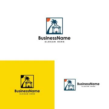 Outdoor Kitchen logo design simple and flat style sign symbol Stock Illustration