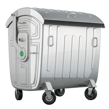 Outdoor large garbage trash container, 3D rendering Stock Illustration