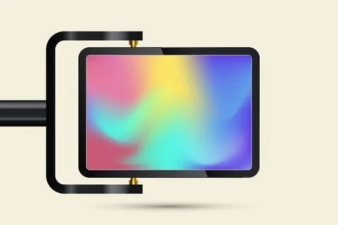 Outdoor Large LED Screen Mock up with black realistic stand for outdoor and.. Stock Illustration
