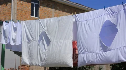 Outdoor laundry Stockbeeldmateriaal 43596492