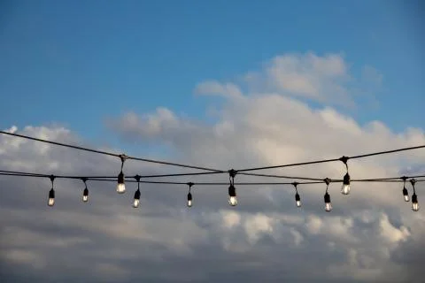 Outdoor lighting. That summer feeling Stock Photos