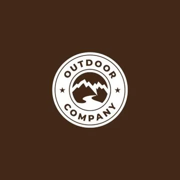 Outdoor logo design , simple circle outdoor logo design template Stock Illustration