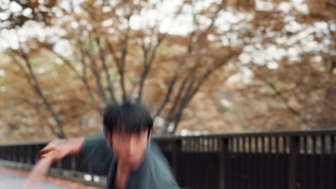 Outdoor, man and training with bamboo for martial arts, practice skill and Stock Footage 293074483