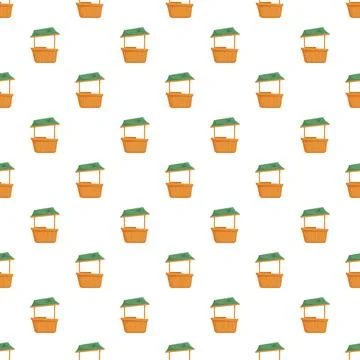 Outdoor market stalls creating a seamless pattern Stock Illustration