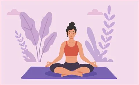 Outdoor meditation practice Stock Illustration