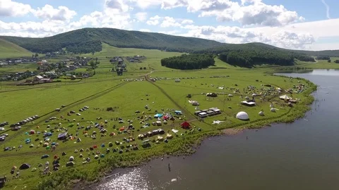 Outdoor music festival Stock Footage