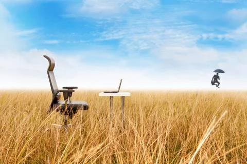 Outdoor office Stock Illustration