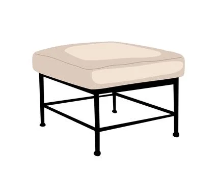 Outdoor ottoman stool, footrest vector on white. Stock Illustration